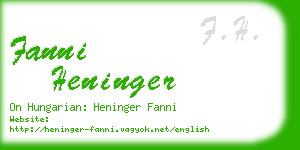 fanni heninger business card